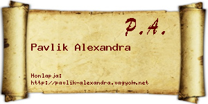 Pavlik Alexandra névjegykártya